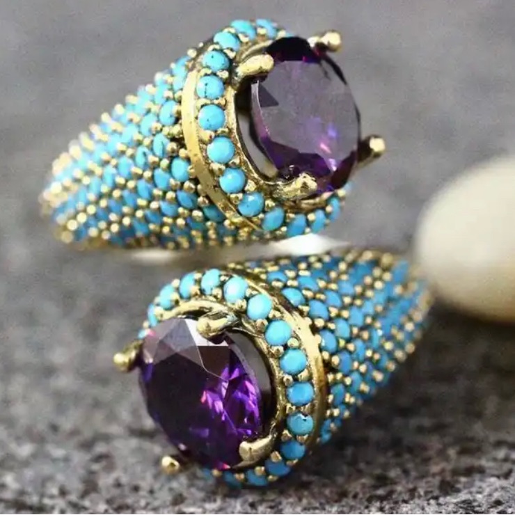 Turquoise Beads Micro Paved Setting